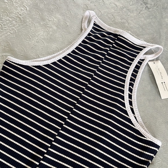 NWT See You Monday Racerback Knit Midi Dress Navy‎ White Size M - Picture 4 of 11